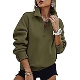 PRETTYGARDEN Womens Half Zip Oversized Sweatshirts Fleece Hoodies 2026 Trendy Long Sleeve Pullover Tops Y2k Spring Outfits