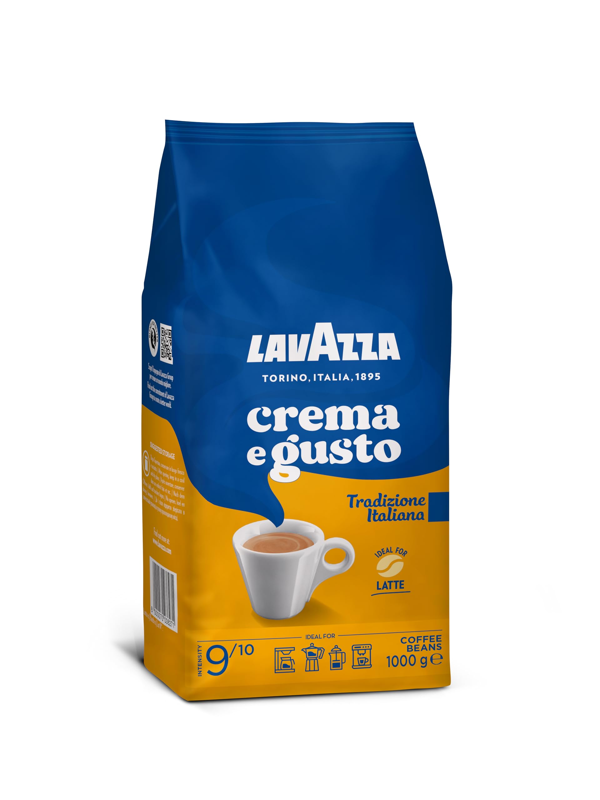 Lavazza, Crema e Gusto Tradizione Italiana, Geröstete Kaffeebohnen, mit Würzigen Aromatischen Noten, Ideal für einen Espresso, Arabica und Robusta Kaffeebohnen, 1 kg Packung 3