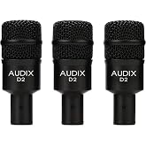 AUDIX D2 Trio Dynamic Microphone 3-Pack for Kick Drums, Toms, and Bass Instruments