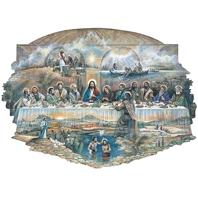 Bits and Pieces - 750 Piece Shaped Jigsaw Puzzle for Adults - The Last Supper - 750 pc Religious Jigsaw by Artist Ruane Manning
