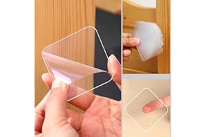MILEQEE 10PCS Large Double Sided Adhesive Pads for Mounting, 2.36in Two Sided Precut Squares Tape, Sticky Tack Double Sided Tape for Walls Hanging Nano Wall Mount Gel Clear 60mm