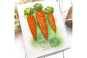 FAWENUCY Scrapbooking Die-Cuts, Layer Frame Net Set Metal Cutting Dies for Card Making, Paper Craft Punch Template, Background Embossing Stencils, DIY Album Décor (Carrot- 10.3x9.4cm)