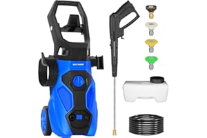 BILT HARD 1.76 GPM 2300 PSI Electric Pressure Washer, Power Motor with Stainless Steel Wand, 4 Spray Nozzles, Built-in Detergent Tank, 20Ft Hose, 35Ft Power Cord for Cars/Driveway/Fences/Home/Patios