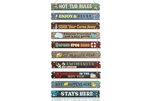 Hot Tub Pool Patio Rules Signs Gifts Wood Funny Rules Signs Decorative Outdoor Regulations Plaque Wall Bath for Bathroom Pool