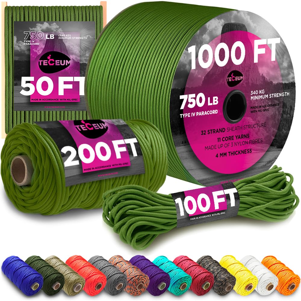 TECEUM Paracord Type IV 750 lb Green Pepper – 50