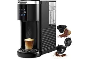 Havato Single Serve Coffee Maker K Cup 2 in 1 Coffee Machine with Ground Coffee & Pods Coffee, 6 to 14 Oz Brew Sizes,Mini One Cup Coffee Maker 40oz Water Tank,Auto Cleaning & Shut Off, Black