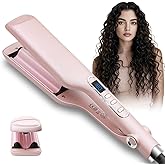 Crimper Curling Iron, 2 Barrel Hair Waver Anti-Scald, 5/8 Inch Rapid Heating Curler, 16 MM Wave Iron, Temp Adjustable Wand for Mid-Length and Long Hair