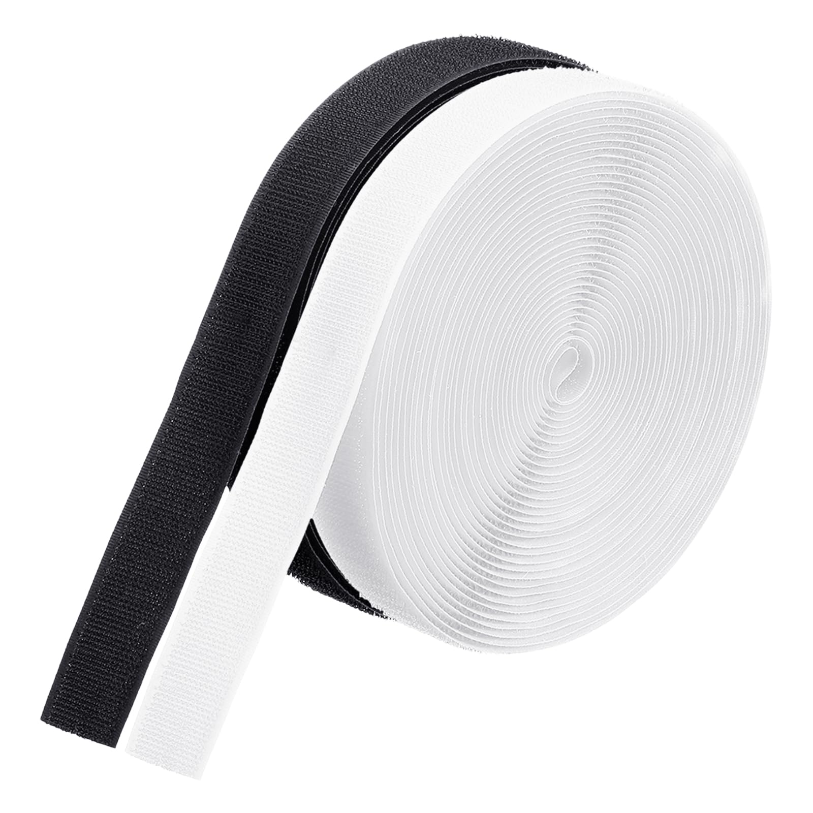 PATIKIL 26.25 Feet Carpet Marker Strips, 2 Rolls Nylon Carpet Strips Spots Hook Tape for Classroom Floor Decoration Teacher Education Social Distance, Black/White