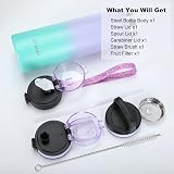 OLDLEY 1L Stainless Steel Water Bottle with 3 Lids Purple Green Leakproof view 7