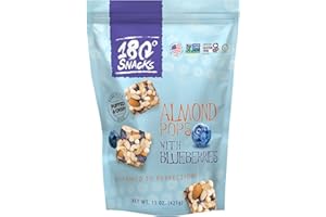 180 Snacks Almond Rice Pops with Blueberries - Tasty, Bite-Size Healthy Snacks with 9 Ingredients - Non GMO, Dairy-free, Gluten-Free Snacks - EBT Eligible Snacks for Kids and Adults - 15 oz