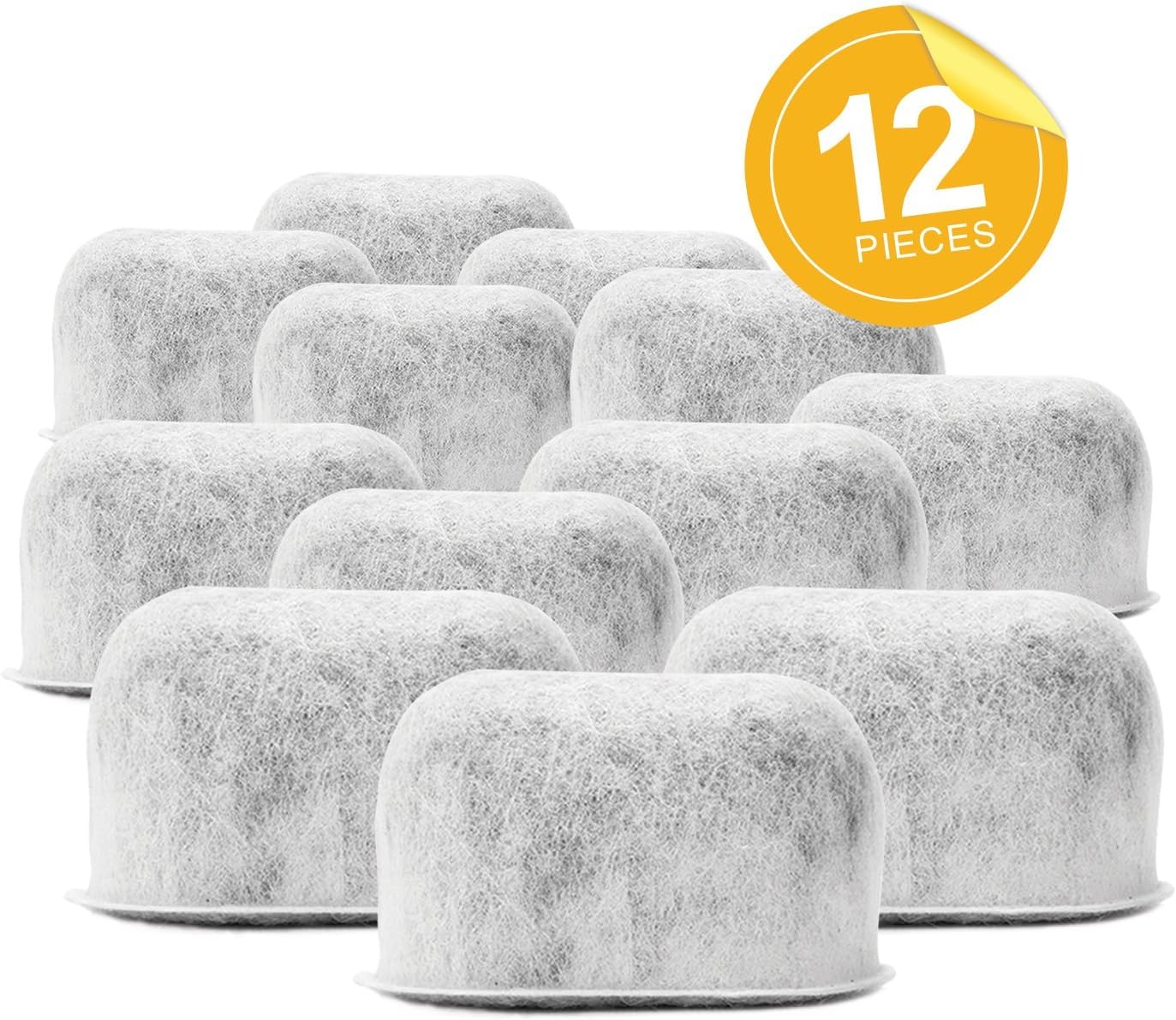 BRENSTEN Pack of 12 Replacement Charcoal Water Filters for Keurig Brewers - Keurig Compatible Water Filter Cartridges Universal Fit (NOT CUISINART) for Keurig 2.0 & 1.0 Coffee Makers