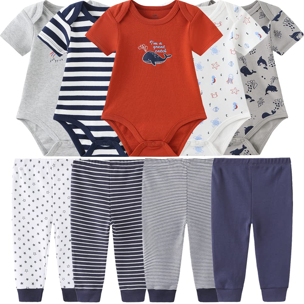 Baby Layette Set Baby Boys' 9-Piece Bodysuits Pants