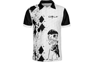 PAGYMO Golf Shirts for Men Funny Golf Polos for Men Tropical Golf Shirts for Men Golf Gift