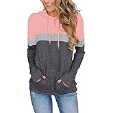 Women's Hoodies Long Sleeve Sweatshirts Drawstring Pullover Tops with Pocket Casual Loose Blouses Tunic