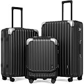 LEVEL8 Luggage Sets 3 Piece, Hardshell Suitcase with Wheels, 20/24/28 Inch | 20 Inch Expandable, Abs+Pc Hard Case, 360&deg; Spinner Wheels, Tsa Lock, 4 Levels Telescoping Handle