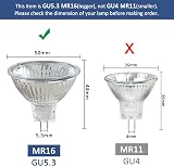 Caldarax 8 Pack MR16 Halogen Bulbs 12V GU5.3 20W Dimmable 2700K 210LM view 2