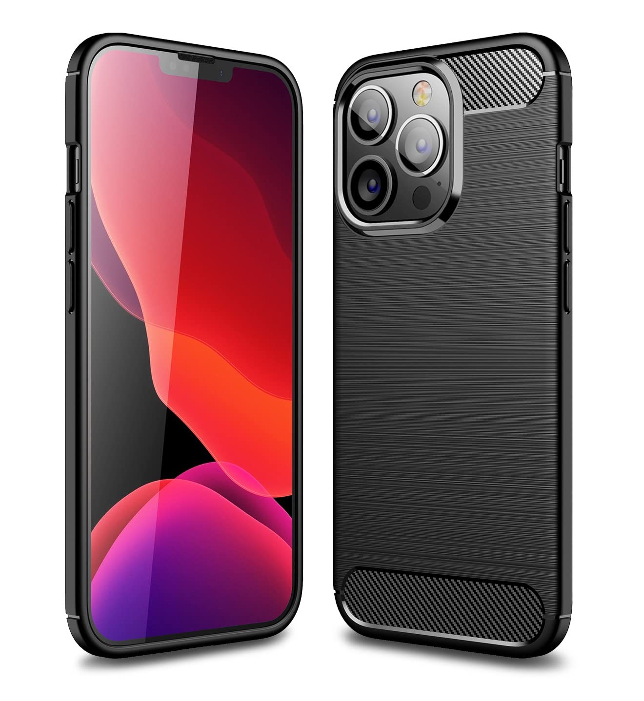 CruzerLite for iPhone 14 Pro Case, Carbon Fiber Texture Design Cover Anti-Scratch Shock Absorption (2022) (Black)