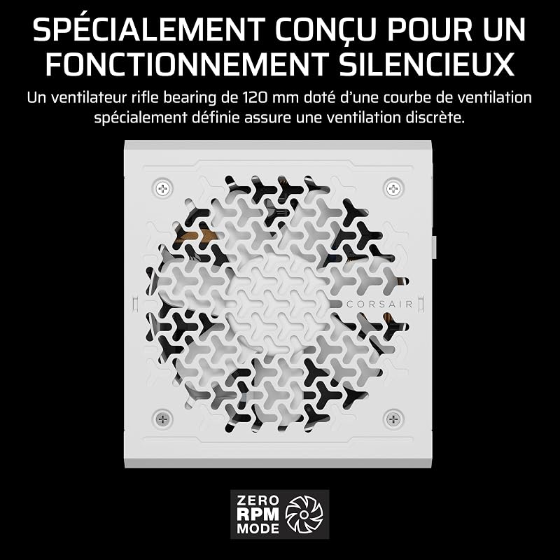 RM750e (2025) Alimentation ATX Entièrement Modulaire à Faible Bruit avec Câble 12V-2x6 – Compatible ATX 3.1 et PCIe 5.1, Efficacité Cybenetics Gold, Condensateurs Résistants à 105°C – Blanc