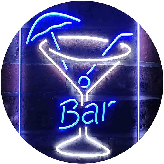 ADV PRO Home Bar Glass Cocktails Display Decoration Dual Color LED