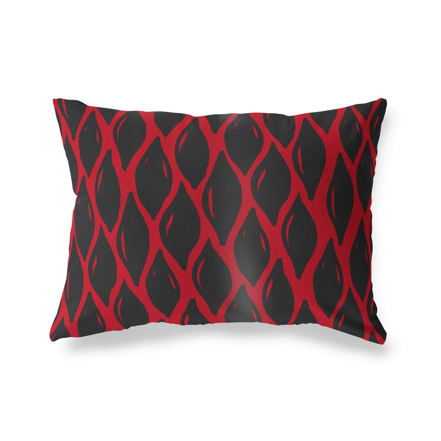 Bonamaison Decorative Cushion Cover Red & Black, Throw Pillow Covers, Home Decorative Pillowcases for Livingroom, Sofa, Bedroom, Size: 35x50 Cm - Designed and Manufactured in Turkey