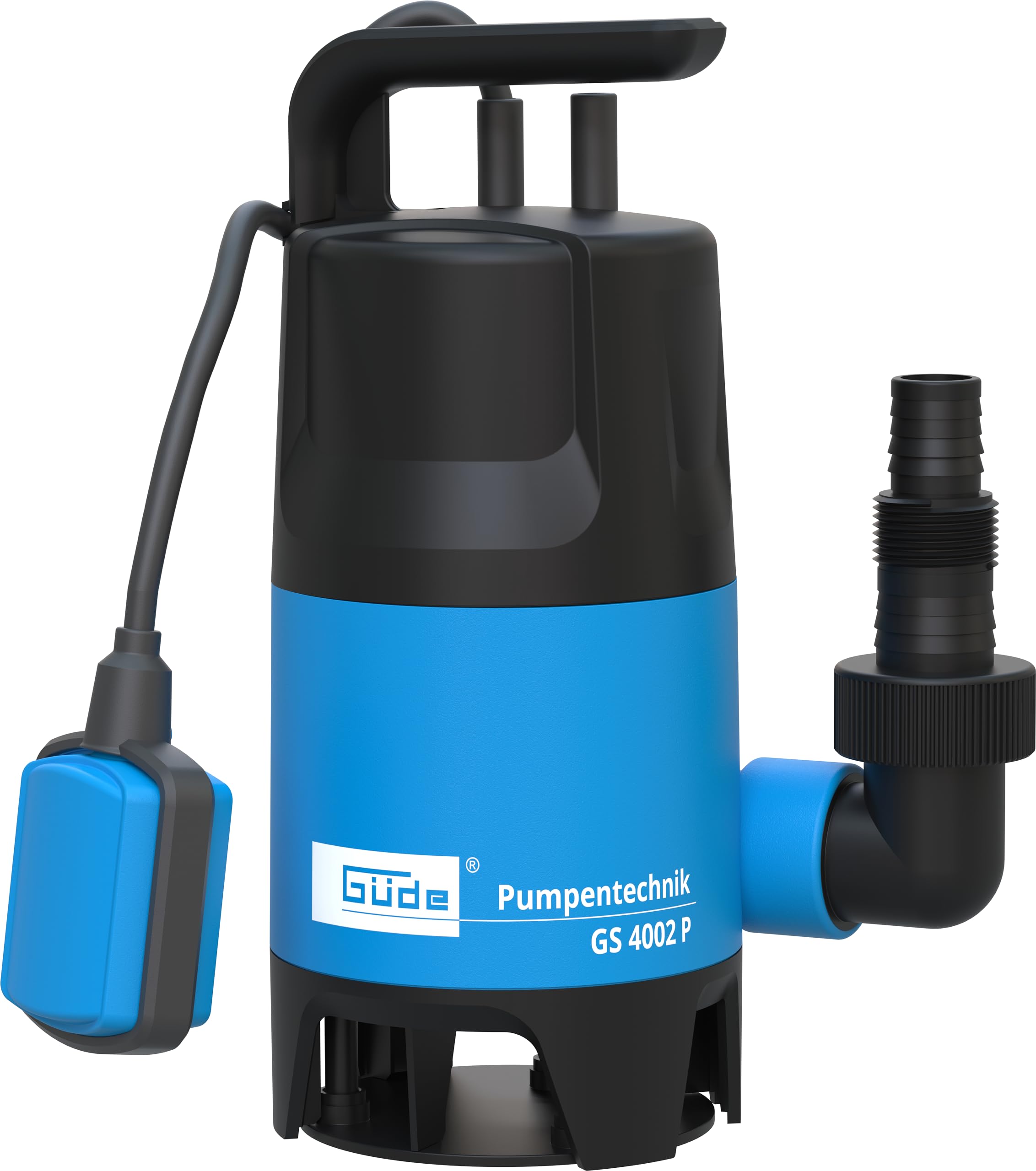 Güde 94630 - GS4002P - Submersible sewage pump - With float switch - 400 W - 7500 l/h Maximum delivery height 5 m [Energy Class A], Blue/Black