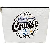 Ythuil Cruise Gifts Makeup Bag, On Cruise Control Cosmetic Bag for Purse, Girls Trip Gifts Favors for Women Friends BFF Besties Travel Lovers Daughter, Vacation Essentials