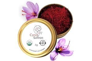 CYRUS SAFFRON Saffron Threads,100% Stigmas Only (5 Gram Spanish) organically grown