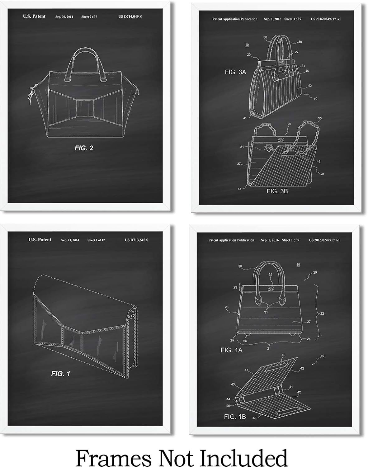 Amazon Com Kate Spade Patent Wall Art Prints Set Of Four 8x10