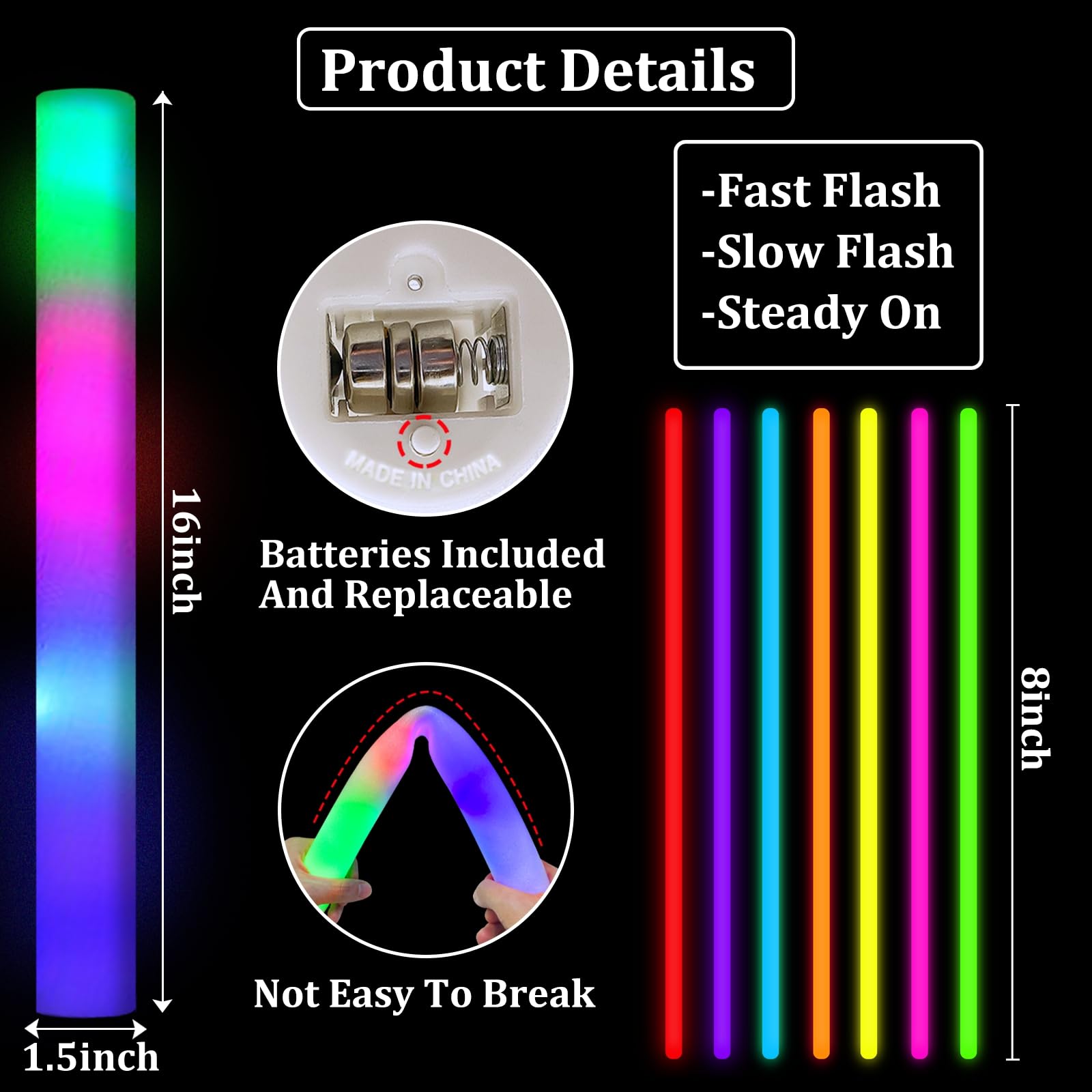 Camlinbo 148 PCS Glow in the Dark Party Supplies- 24 Pcs 16