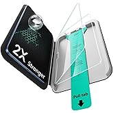 ESR 2 Pack Screen Protector for iPad A16 11th/10th Generation (11 Inch/10.9, 2025/2022), 9H Tempered Glass Film with UltraFit Tray, Apple Pencil Support, Scratch Resistant, HD Clarity, Bubble Free