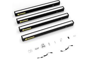 Maygrove Grow Lights for Indoor Plants 1FT, Sun-Like Full Spectrum 5000K Grow Light, 28W(4 x 7W), T5 LED Grow Light Strips for Indoor Plants and Flowers, High PPFD, Linkable, Black, 4-Pack