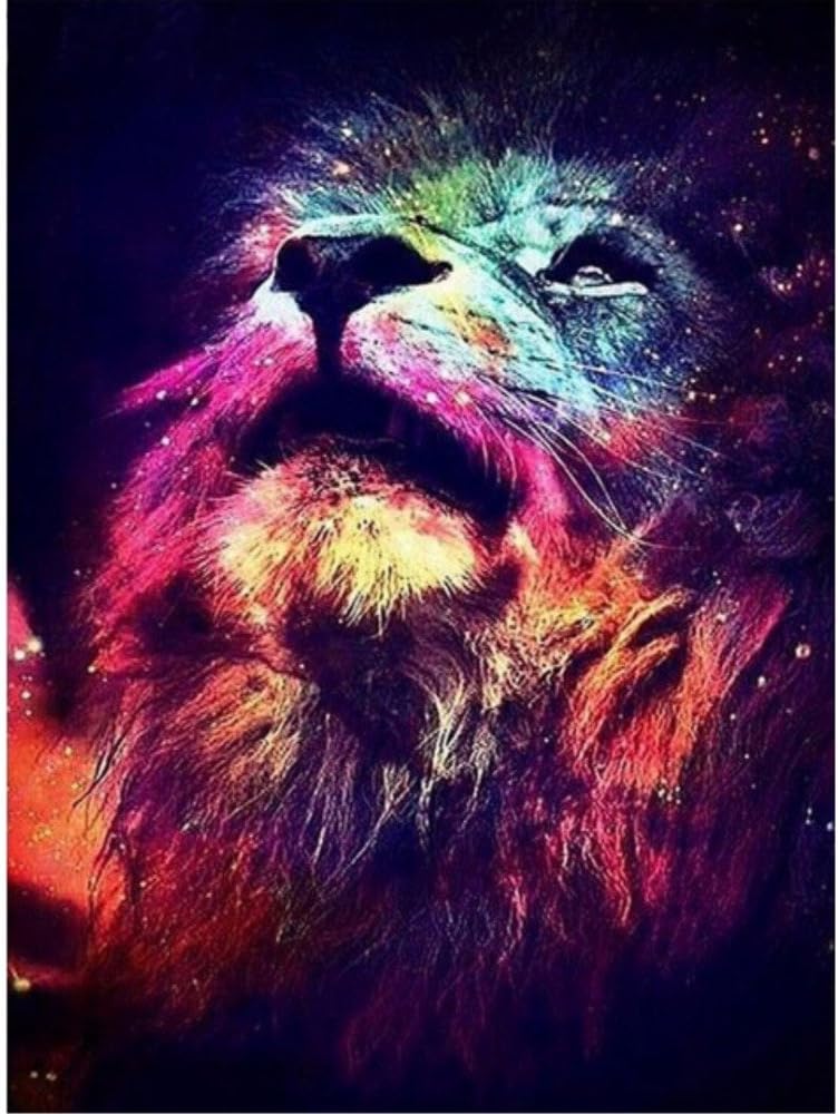 QIQIU DIY 5D Diamond Painting Kits for Adults - J-001 Lion 30X40cm - Full Diamond