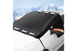 YTFRL Housse de pare-brise de voiture pour la glace et la neige, protection magnétique pour pare-brise avec fenêtre latérale 