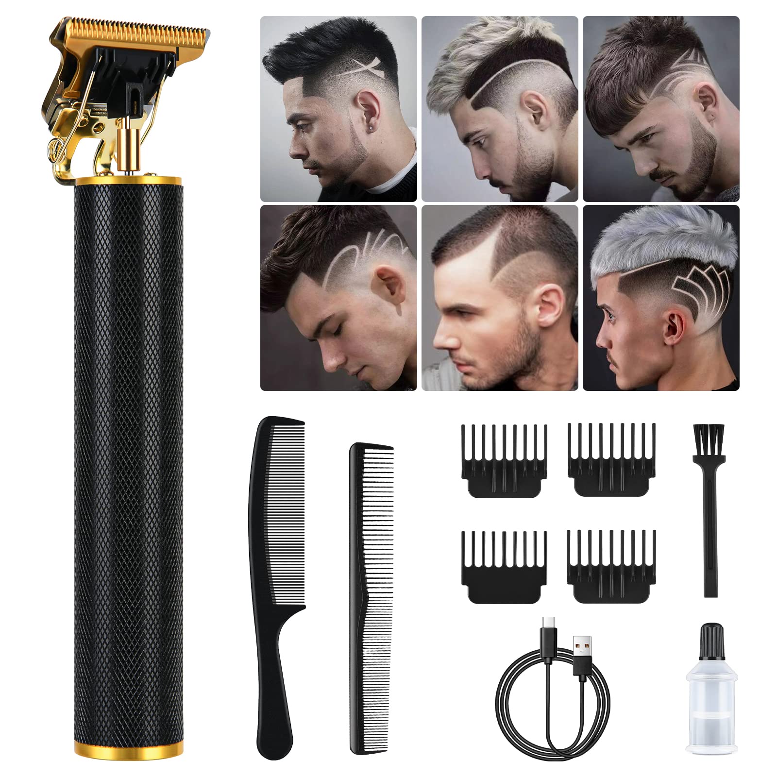 LOPHE Hair Clippers for Men, Rechargeable Cordless Beard Clippers Electric Hair Trimmer Beard Trimmer Set, Waterproof Beard Shaver, Professional Grooming Cutting Kit with 4 Guide Combs
