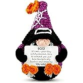 JULEASEL Positive Gnome Cute Crochet Knitted Doll with Positive Card for Coworkers Best Friend Encouragement Gifts for Women Men Party Decor Xmas Funny Gift