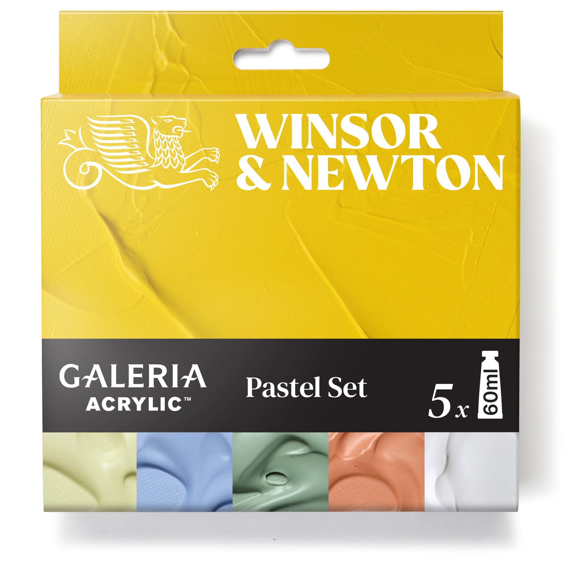 Winsor & Newton Galeria Acrylic Paint Set, 5 x 60ml (2-oz) Tubes, Pastel Image