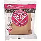 Hario V60 Paper Coffee Filters, Size 02, 100 Count, Natural