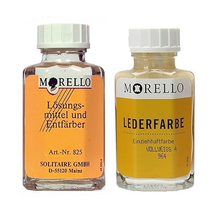 Morello Lederfarbe wollweiss mit Morello Leder Reiniger im SET