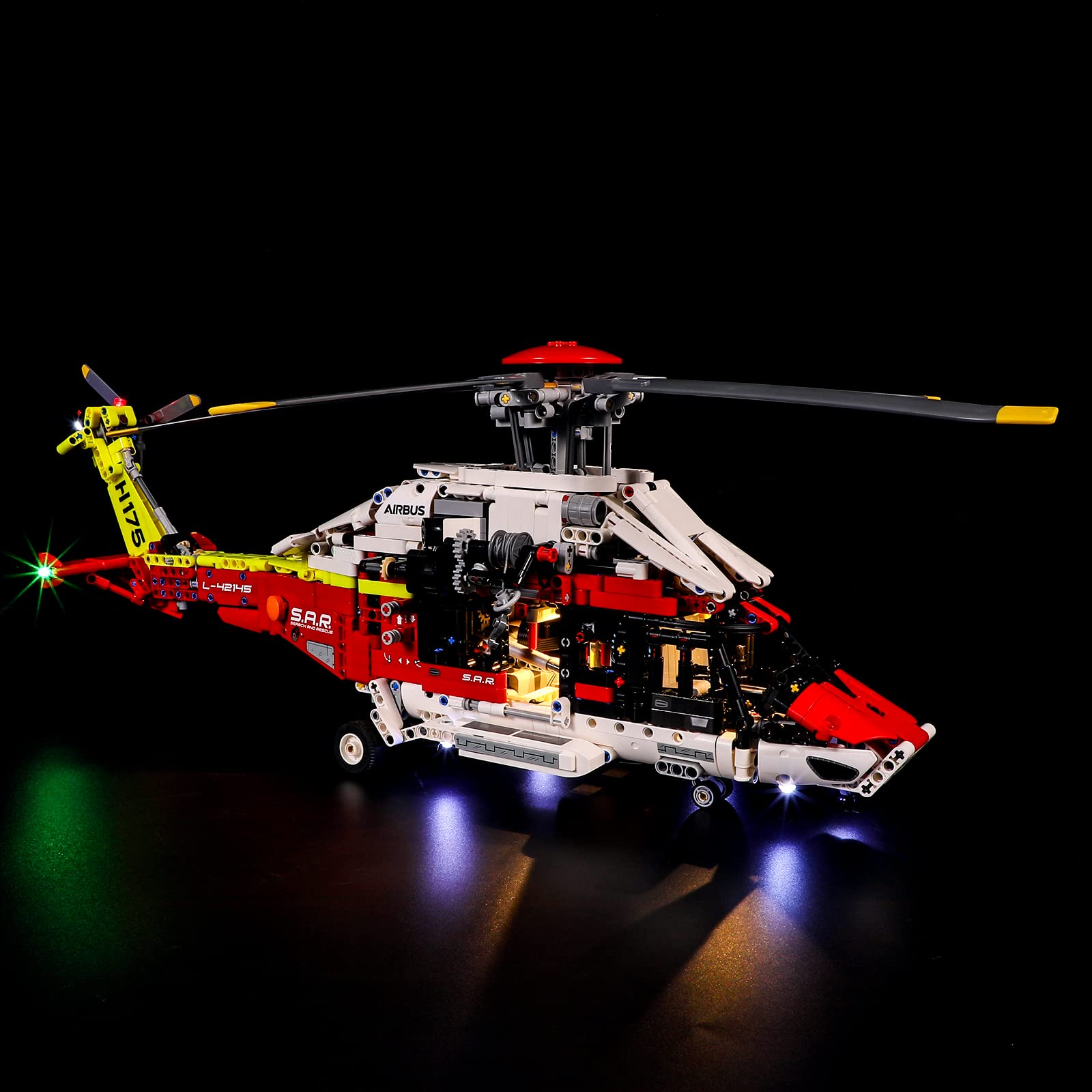 GEAMENT LED Light Kit Compatible with LEGO Airbus H175 Rescue Helicopter - Lighting Set for Technic 42145 Model (Building Set Not Included)