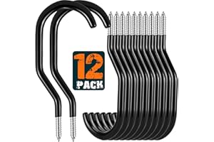 HUPBIPY 12 Pack Garage Bike Hooks Heavy Duty Ceiling Hooks with Non Slip Coating Utility Tool Hanger for Garage Walls and Pendant Lights Hanging Baskets Garden Hose Cords & More