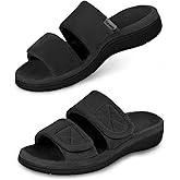 Garonne Women's Dual-Strap Adjustable Open-toe Slippers with Arch Support, Summer House Shoes for Women Indoor/Outdoor