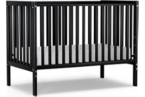 Saylike Baby Crib 5-in-1 Convertible, Wood Full Size Toddler Bed for Small Baby, Made of Sustainable Natural Pinewood Cribs, Non-Toxic Finish, Simplistic Nursery Furniture (Black)