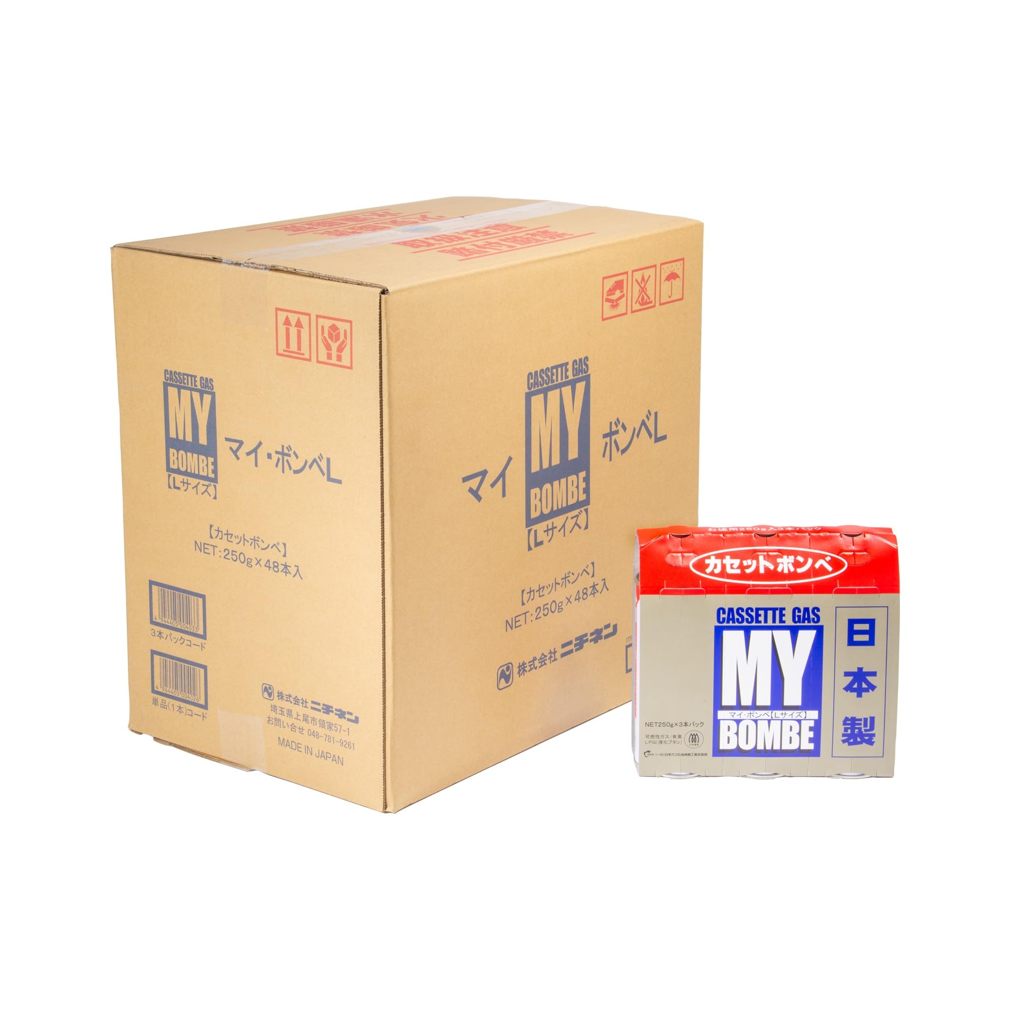 ニチネン マイボンベL 250g 安心安全の日本製 ケース販売 48本セット 飲食店 備蓄用 防災用品商品画像