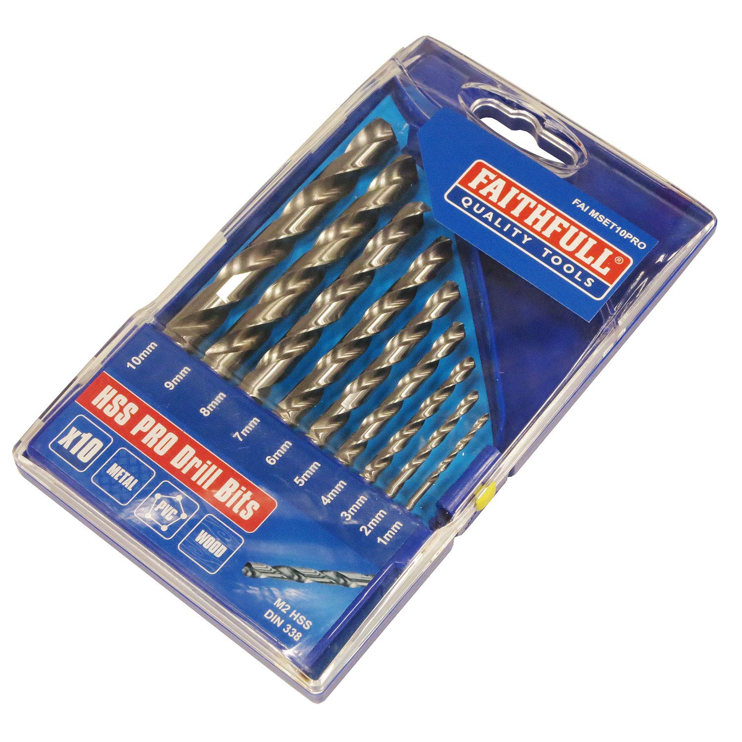 Faithfull MSET10PRO HSS Drill Set M2 1-10mm