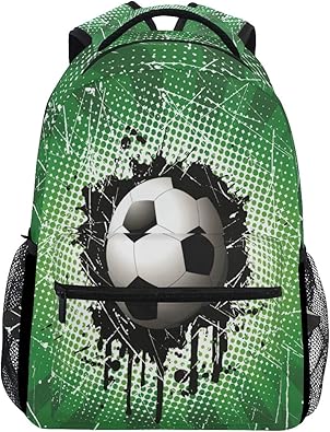 Amazon アートサッカーカジュアルバッグ リュック リュック ショルダーバッグ 流行 おしゃれ 人気 ラップトップバッグ こども 通勤 通学 リュックサック