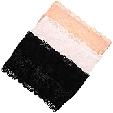 WRITWAA 3Pcs Women S Floral Lace Strapless Bandeau Tube Top with Bra Seamless Stretchy Anti-Exposed Chest Wrap for Summer Low-Cut Tops - One Size