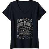 Womens Dolly Parton Whiskey Label V-Neck T-Shirt