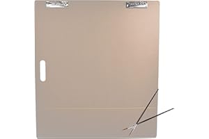 ROONOVA Double Clip Artist Sketch Tote Board 23x26 with 2 Paint Brushes | Brown Tempered Wood Large Clipboard for Painting, Sketching & Drawing | Artist Art Supplies | Ideal for Classroom & Home