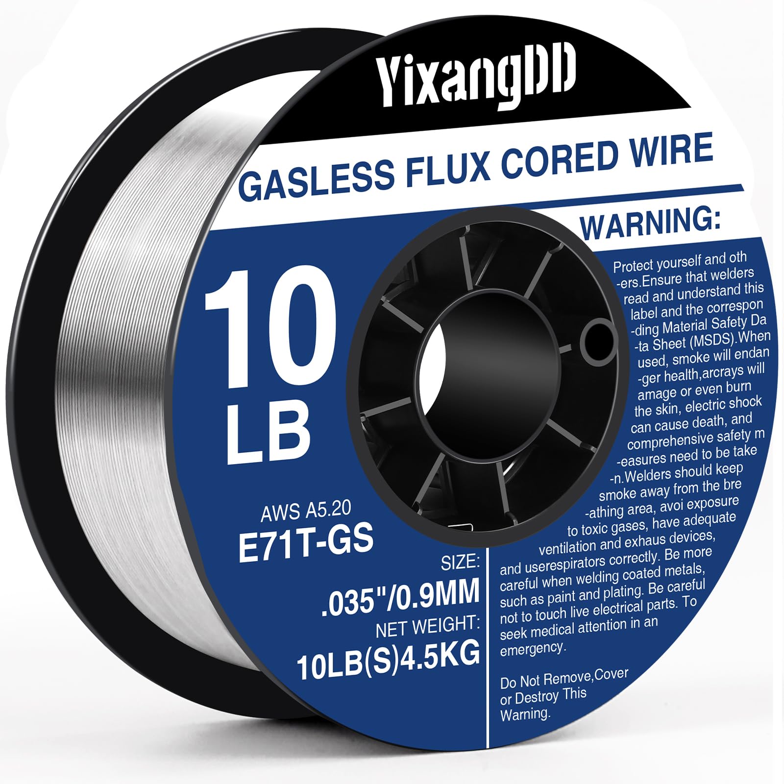 Photo 1 of 1-Pack 0.035" Flux Core Welding Wire, E71T-GS Low Splatter Gasless Mild Carbon Steel Mig Welding Wire, Compatible With Most Welder, 10-Pound Each