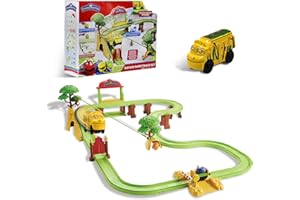 SUMSYNC Chuggington Safari Park Track Set with Motorized T.A.G. (Touch and Go) Mtambo, Controlled Gate, 3.75" Toy Train & Animal Friends Included, Toys for 3 4 5 6 7 8 Year Old Boys Girls, Gifts for Birthday